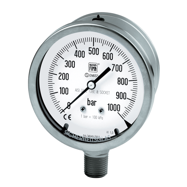 Nuova Fima Safety Pressure Gauge Solid Front, MGS20 DN100-150